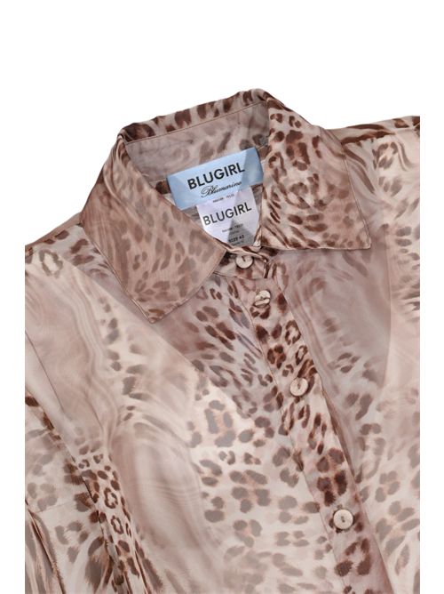 Maxi camicia in chiffon animalier BLUGIRL | RA6088 TS121P9371
